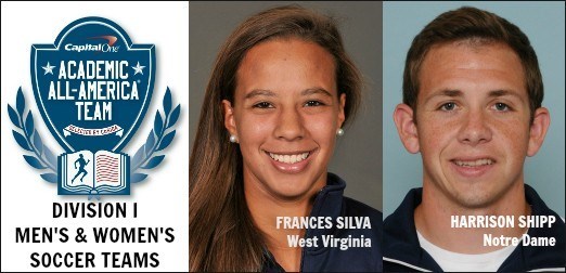 Harrison Shipp (Notre Dame) and Frances Silva (West Virginia) lead Capital One Academic All-America® Division I Soccer Teams
